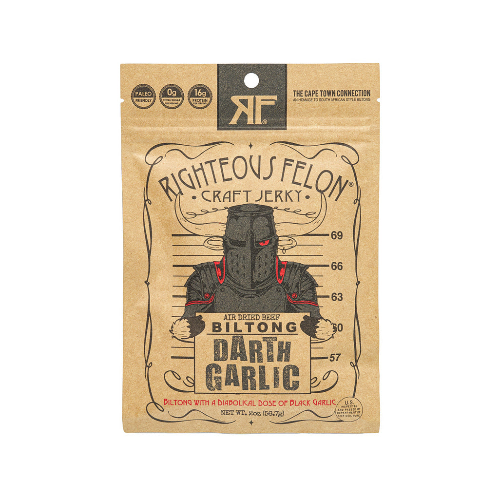 RIGHTEOUS FELON Darth Garlic Black Garlic Air Dried Beef Biltong  (56.7g)
