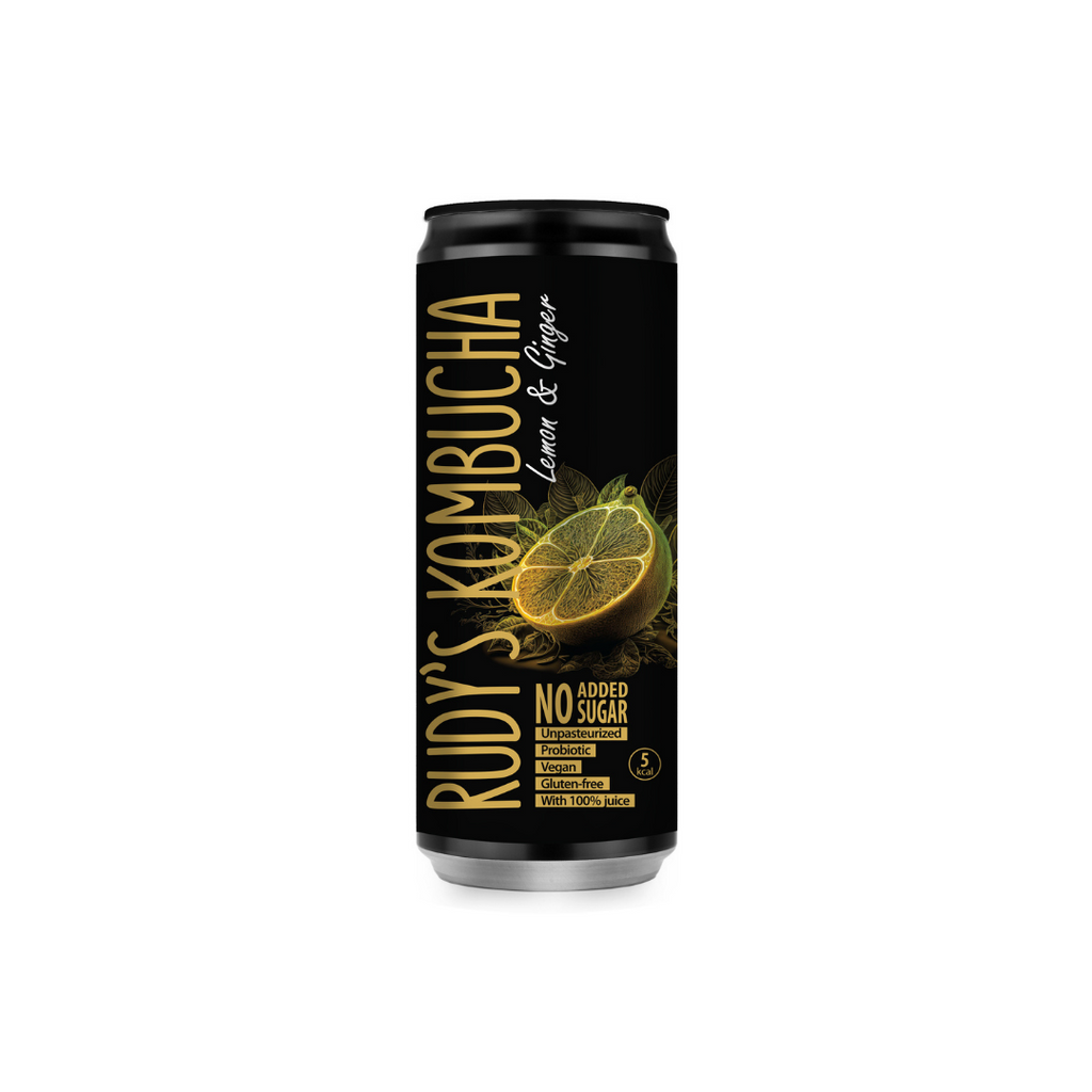 RUDY'S KOMBUCHA Lemon & Ginger Kombucha [Can]  (330mL)