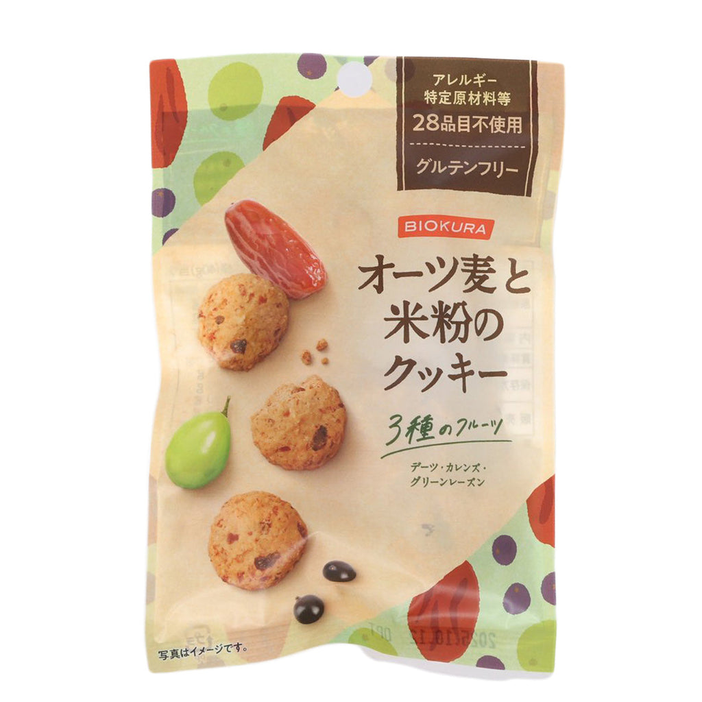 BIOKURA Oats & Rice Flour Cookie - 3 Types of Fruits  (40g)
